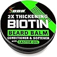 2X Thickening BIOTIN Beard Balm For Men & Mustache Wax for Beard Growth • Organic Beard Conditioner for Men & Beard Softener for Men • Beard Moisturizer for Men • Castor Oil Beard Wax for Men • USA