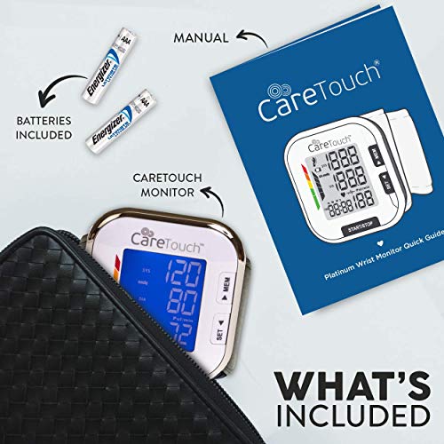 Care Touch Fully Automatic Wrist Blood Pressure Cuff Monitor Platinum