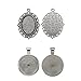 Pangda 36 Pieces Pendant Trays Round and Oval Bezel Trays Assorted Colors with 36 Pieces Glass Clear Dome Tiles, 72 Pieces