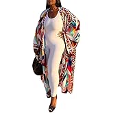 cu4eve Summer Cardigan For Women Lightweight Satin Open Front Long Kimono Swimsuit Cover Ups Silk Robe Plus Size