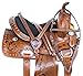 AceRugs Kids Quarter Horse Saddle Teal Pink Black Crystal Show Western Leather Barrel Racer Trail TACK Set Included (Black Inlay, 13″)thumb 1