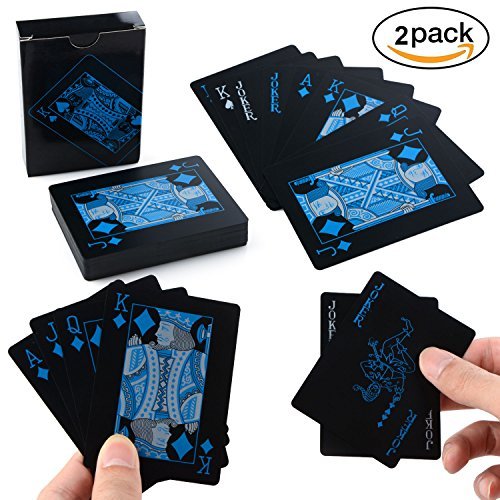 Plastic Playing Cards, PUMPUMLY 2 Decks Waterproof PVC Poker Card Classic Magic Poker Tricks Tool