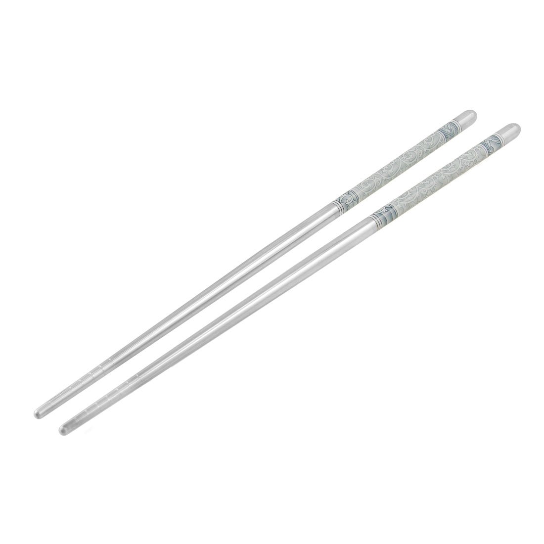 Sourcingmap Vine Stainless Steel Chopsticks 8.9 Inch Length Pair Gray