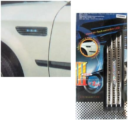 Universal Fit Fender Side Grill Air Vent with Embedded LED Side Marker Lamp - M3 style