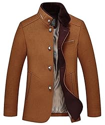 chouyatou Men's Gentle Band Collar Single Breasted