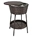 Best Choice Products Wicker Ice Bucket Outdoor Patio Furniture All-Weather Beverage Cooler with Tray