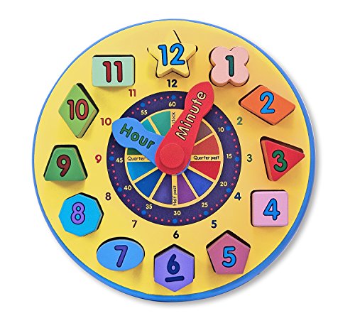 Melissa & Doug Wooden Shape Sorting Clock Educational Toy