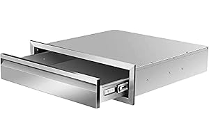 AHLOKI Outdoor Kitchen Drawers Stainless Steel Flush Mount BBQ Single Drawer for Outdoor Kitchen Island, Or Patio Grill Station,24W X 6.5H X 23D Inch