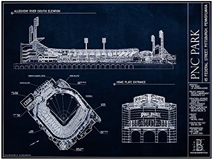 PNC Park Blueprint Style Print