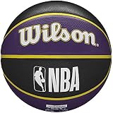 Wilson NBA Team Tribute Basketball LA Lakers Outdoor Size 7 Purple Gold Rubber view 2