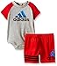 adidas Baby Boys' Body Shirt and Short Set, Grey Heather, 18 Months