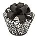 KEIVA Pack of 50 Vine Cupcake Holders Filigree Artistic Bake Cake Paper Cups Vine Designed Decor Wrapper Wraps Cupcake Muffin Paper Holders for Wedding Party Birthday Decoration (50, Black)