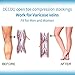 Women's Medical Thigh High Open Toe Compression Stockings With Silicone Band Graduated Firm Support 20-30mmHg 15-20mmhg-Moderate Toeless Thigh High Compression Stockings For Veins,Edema (L, Beige)
