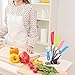 KISKISTONITE Ceramic Knife Set, 5-Piece Kitchen Cutlery Block Knife Sets with Fruit Peeler, Blue