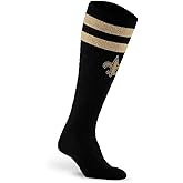 For Bare Feet NFL NEW ORLEANS SAINTS Cozy Feather Compression Varsity Stripe Team Color Large/Extra Large