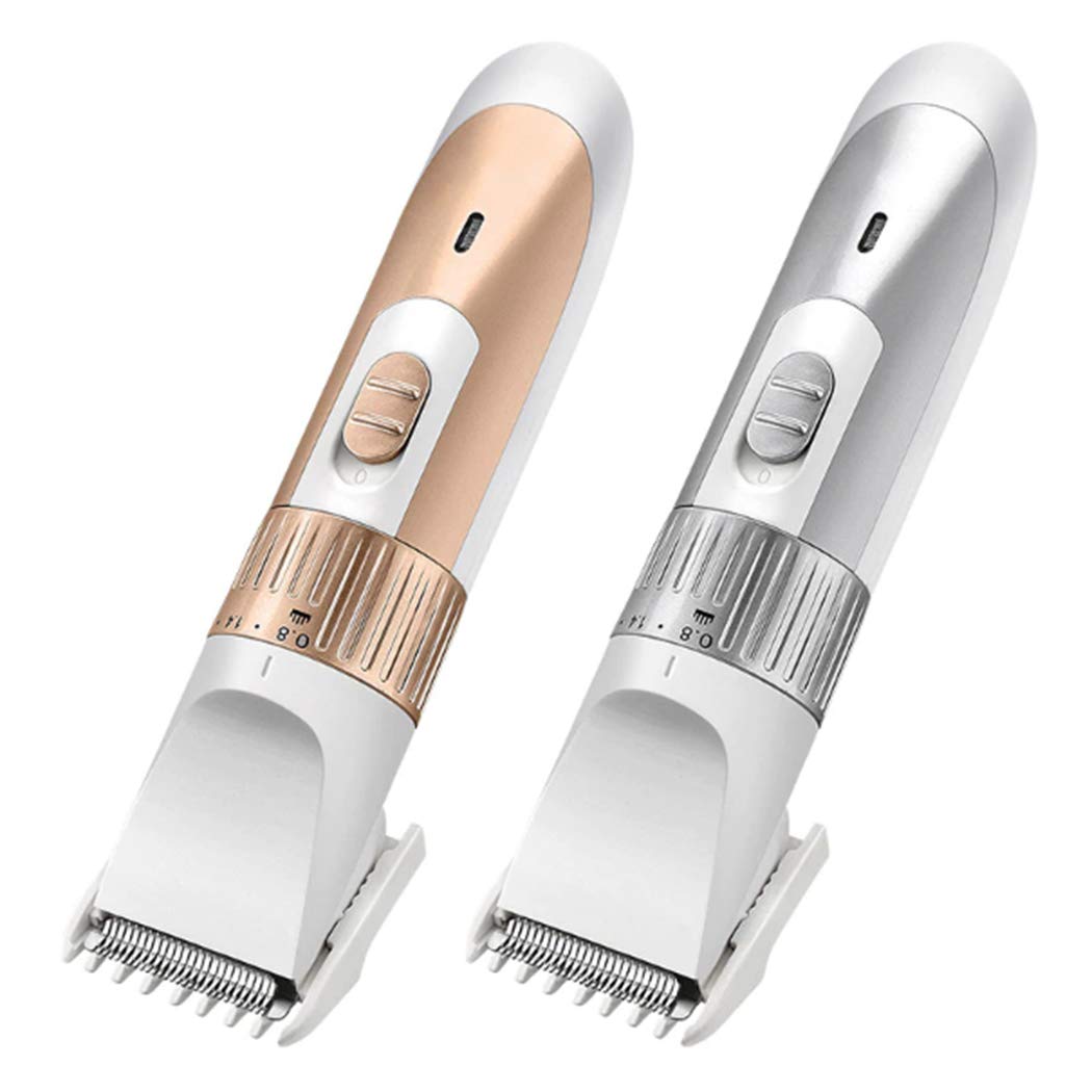 biuday Cortadoras de cabello eléctricas para hombres, batería/máquina de afeitar eléctrica recargable Trimmer para adultos y niños Kits de herramientas de corte de cabello sin cable (Plata)