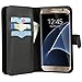Abacus24-7 Galaxy S7 Edge Case [Mirror Wallet] with Flip Cover, Black
