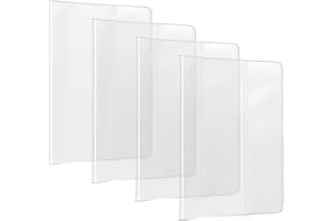 4pcs A5 Clear Notebook Cover, 30.5x21.5cm/12x8.5in Reusable Waterproof PVC Planner & Journal Cover Clear Protective Sleeves f