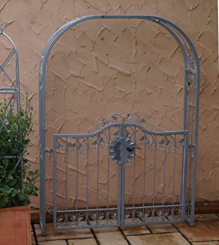 Tor Gartentür Pforte Rosenbogen mit Tür Monaco-RBGT-RBS 140/200 Schloss Verzinkt abschließbare Tür, deutsches Markenschloss Rundbogen Stabil Rankbogen Gartenbogen 140 cm 1.4m Doppelflügeltor – Bild 6
