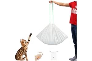 KropBom Cat litter Box Liners,30 Count 31" x 18" Heavy Duty Durable Car Litter Tray Liners Bags with Drawstring