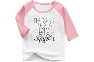 Koijhnb Baby Girls Promoted to Big Sister T-Shirt Going to be a Big Sister Sibling Announcement Raglan Long Sleeve Tee Tops