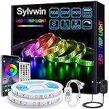 Sylvwin Ruban LED 10m,Bande LED RGB 5050 avec 40 Touches Télécommande, Contrôlé 
