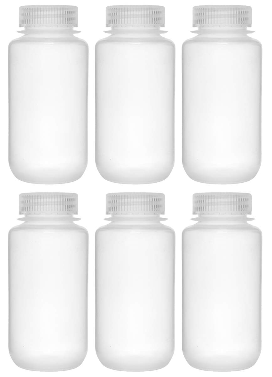 EISCO 6PK Reagent Bottles, 250ml - Wide Mouth with