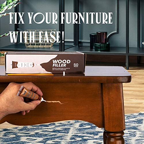 Katzco Furniture Repair Wood Fillers Set of 25 Resin Repair Compounds and Brushes with