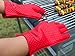 X-Chef Silicone Oven Gloves, Heat Resistant Silicone Oven Mitts, Kitchen Cooking Gloves with Cotton Lining, Silicone Gloves for BBQ Baking Grilling, Dishwasher Safe