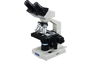 OMAX M82ES-SC100-LP100 40X-2000X Magnification Binocular Compound Microscope with Double Layer 3D Mechanical Stage w Blank Sl