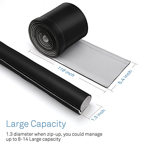 image for Vivefox Cable Sleeve Organizer Neoprene Cable Sleeves Wrap Flexible Co