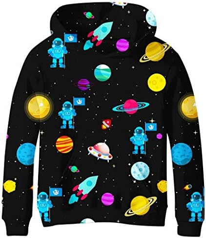 COIKNAVS Teen Girls Boys Galaxy Fleece Sweatshirts Pockets Pullover Hoodies