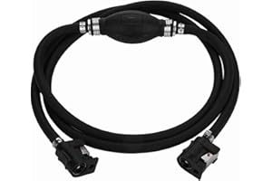 Fuel Line Assembly, 6.4Ft 8mm Universal Marine Boat Motor Fuel Gas Line Hose with Primer Bulb and End Plug, for Outboard Engi