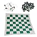 EA-STONE Tournament Chess Set - Plastic Filled Chess Pieces and Green Roll-up Vinyl Chess Board，32 Pieces