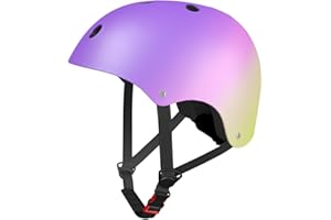 LANOVAGEAR Color Gradient Toddler Helmet Kids Bike Helmet Adjustable from Toddler to Youth 11 Vents Safety & Ventilation Design for Cycling Skating Scooter Skateboard