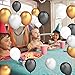 TeePolly 120PCS Gold Black White and Silver Latex Balloons Premium 12'' Gold Black White Silver Birthday Party Balloons Baby Shower Bridal Shower Graduation Party Balloons Decorations