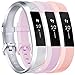 Vancle Bands Compatible with Fitbit Alta HR and Fitbit Alta, Newest Sport Wristbands with Secure Metal Buckle for Fitbit Alta HR/Fitbit Alta, Silver/Pink/Lavender, Small