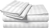 MOONLIGHT20015 Single Duvet Cover Set Reversible Stripes Satin Bedding White view 7