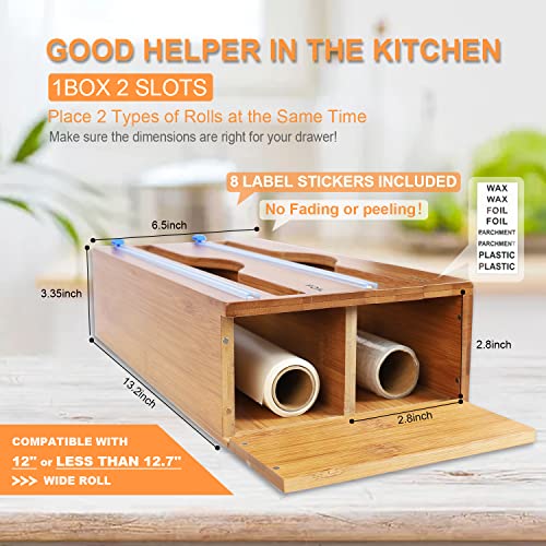 TOYIEW Foil and Plastic Wrap Organizer, 2 in 1 Wrap Dispenser with