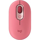 Logitech POP Mouse Compact and Portable Wireless - Heartbreaker Rose | Compact, portable, programmable buttons, quiet clicks, easy-switch up to 3 devices, for laptop, tablet, PC