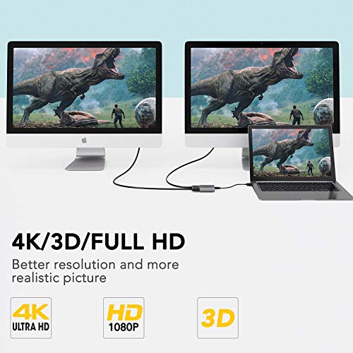 HDMI Splitter 1 in 2 Out - POWLAKEN 4K Aluminum HDMI Splitter, Powered HDMI Splitter Supports 3D 4K@30HZ Full HD1080P for Xbox PS4 PS3 Fire Stick Roku Blu-Ray Player Apple TV HDTV - Thumbnail 5