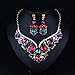 Hamer Collar Costume Jewelry Crystal Choker Pendant Statement Chain Charm Necklace and Earrings Sets Women (3#)