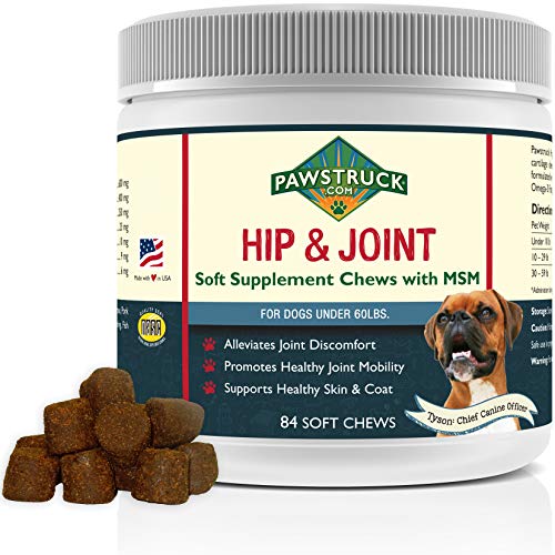 Pawstruck Natural Hip and Joint Supplement for Dogs in Bulk Soft Chew Supports Overall Joint