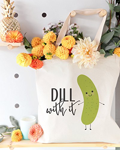 The Cotton & Canvas Co. Dill With It Reusable Grocery Bag and Farmers Market Tote Bag