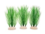 BEGONDIS 3Pcs Aquarium Decorations Fish Tank Artificial Green Water Plants Made of Silk Fabrics Plastic,Safe for All Fish & Pets