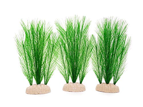 BEGONDIS 3Pcs Aquarium Decorations Fish Tank Artificial Green Water Plants Made of Silk Fabrics Plastic,Safe for All Fish & Pets