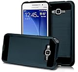 J7 Case, Phonelicious® SAMSUNG GALAXY J7 (BOOST,VIRGIN,TMOBILE,METRO PCS) [Slim Fit] [Brushed Metal Texture] [Heavy Duty] Ultimate Drop Protection Rugged Cover w/ Screen Protector& Stylus (BLUE)