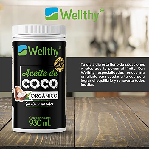 Aceite de Coco Certificado Orgánico 930ml, sin sabor y sin olor, primer prensado en frio, certificado orgánico nacional e internacional.