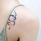 Oottati Small Cute Temporary Tattoos Stickers Colored snake (2 Sheets) | Small Tiny Mini Cute Waterproof Realistic Fake Tattoo Stickers for Men Women Kids Body Art Arm Forearm Neck Hand