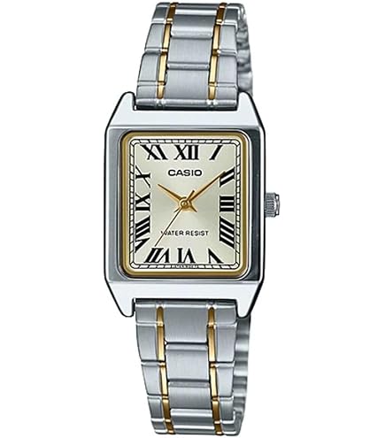 Amazon.com: Casio LTP-V007G-9B Women's Rectangular Gold Tone
